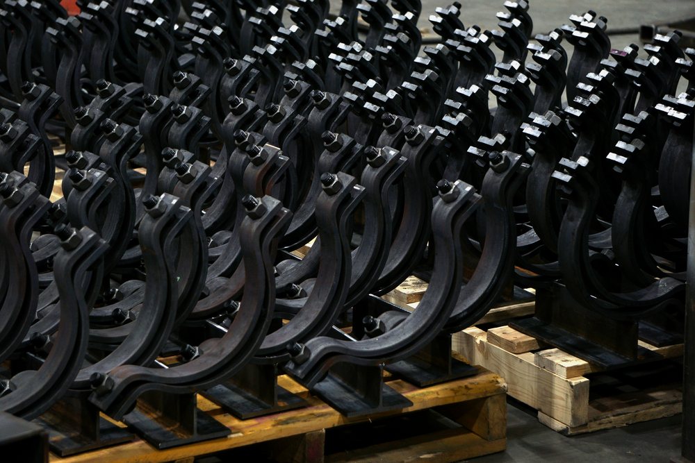 Production run of pipe supports