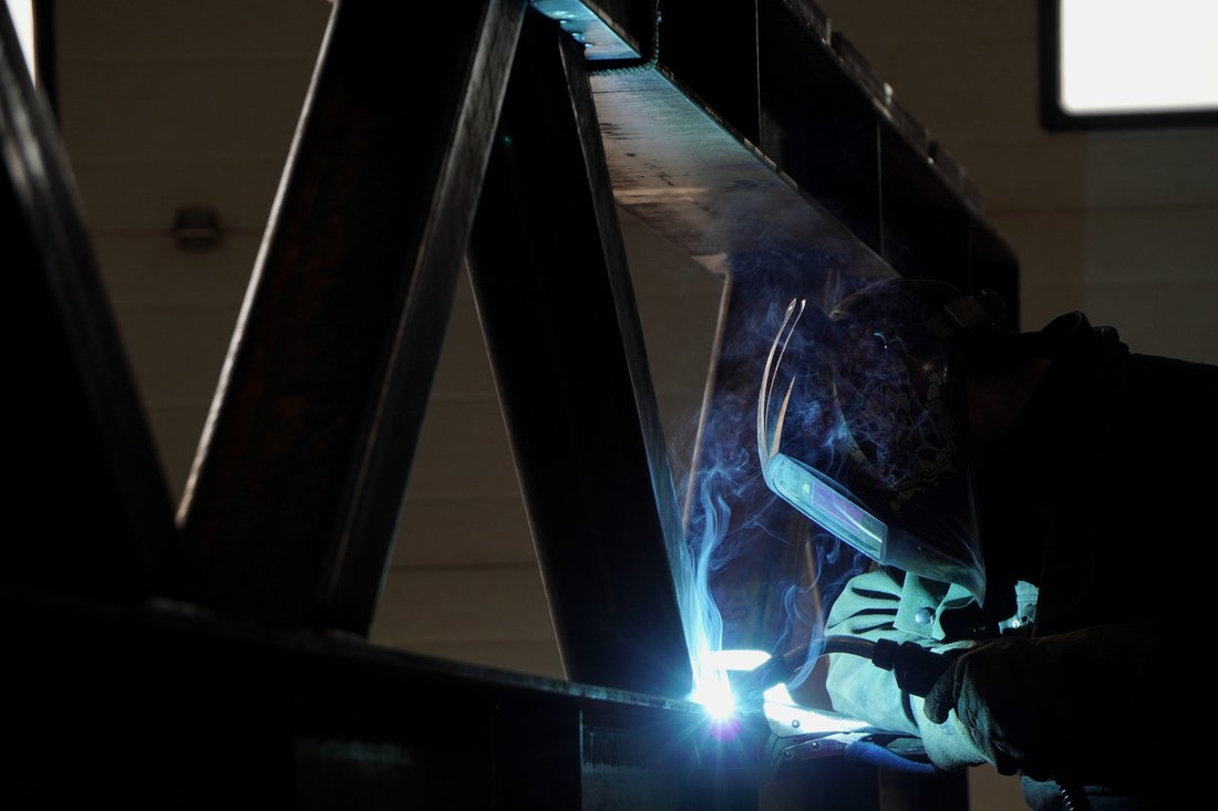 Welding a structural beam